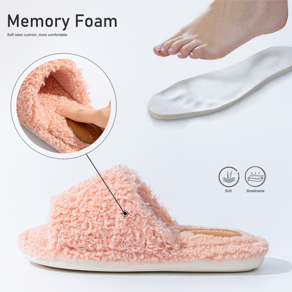 Pmoiste Fuzzy House Slippers W - Insole Memory Foam ulasan dan harga